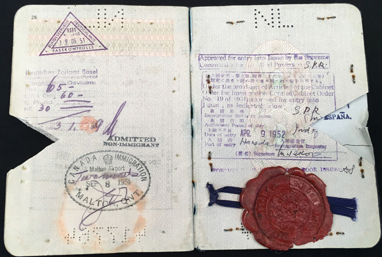 ctb passport 1950 japan